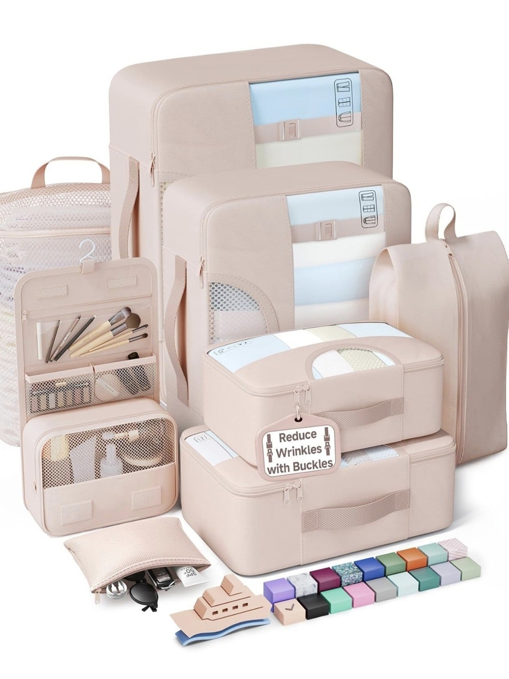 Amazon Blush Pink Packing Cube and Travel Organizer Set
